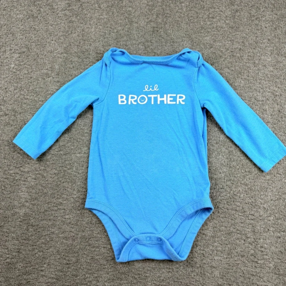 Carters Cat & Jack Baby Boys 4pc‎ Lot Bodysuits Tee 9-12M Blue White Striped
